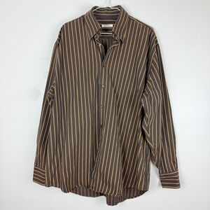 Equilibrio Striped Button Down Shirt Made in Turkey Retro Fall Aesthetic